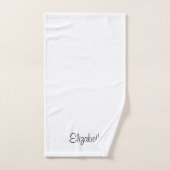 カスタムタイポグラフィ名白黒テンプレート バスタオルセット (ハンドタオル)