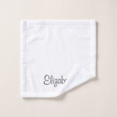 カスタムタイポグラフィ名白黒テンプレート バスタオルセット (ウォッシュタオル)