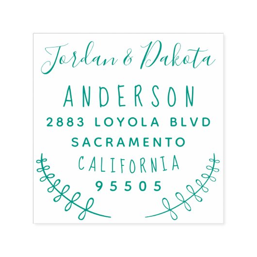 カスタムタイポグラフィ対結婚した差出人住所 セルフインキングスタンプ (デザイン)