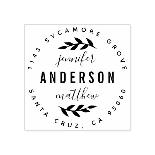 カスタムタイポグラフィ対結婚した差出人住所 ラバースタンプ (インプリント)