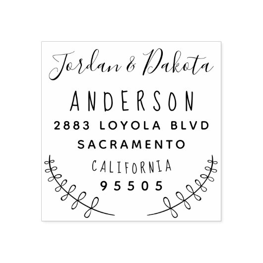 カスタムタイポグラフィ対結婚した差出人住所 ラバースタンプ (インプリント)