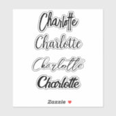 カスタムタイポグラフィ黒名 シール (シート)