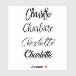 カスタムタイポグラフィ黒名 シール