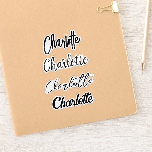 カスタムタイポグラフィ黒名 シール (ノートブック)