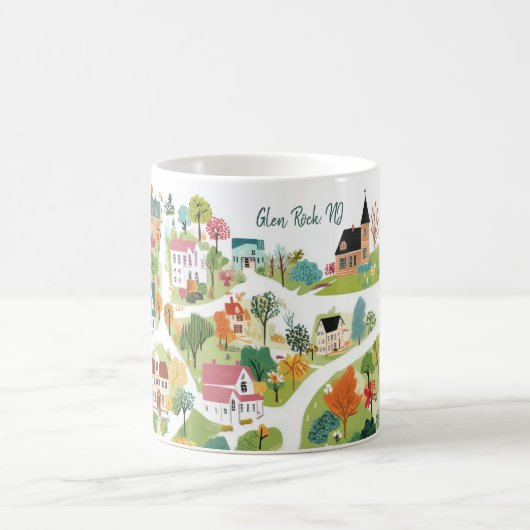 カスタムタウン名ニューホームギフト コーヒーマグカップ (中央)