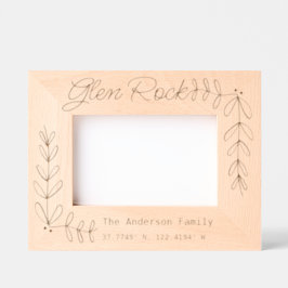 カスタムタウン&ファミリー名新しいホーム座標Eng レーザー彫刻フレーム