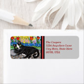 カスタムタキシード猫差出人住所ラベル ラベル (インサイチュ)