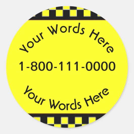 カスタムタクシー会社シール ラウンドシール (正面)