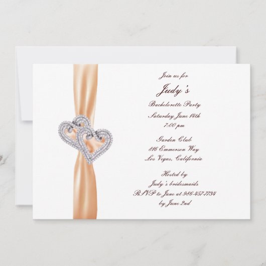 カスタムタンゲリンハートバチェロレッテ招待状 招待状 (正面)