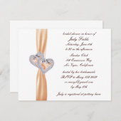 カスタムタンゲリンハートブライダルシャワー招待 招待状 (正面/裏面)