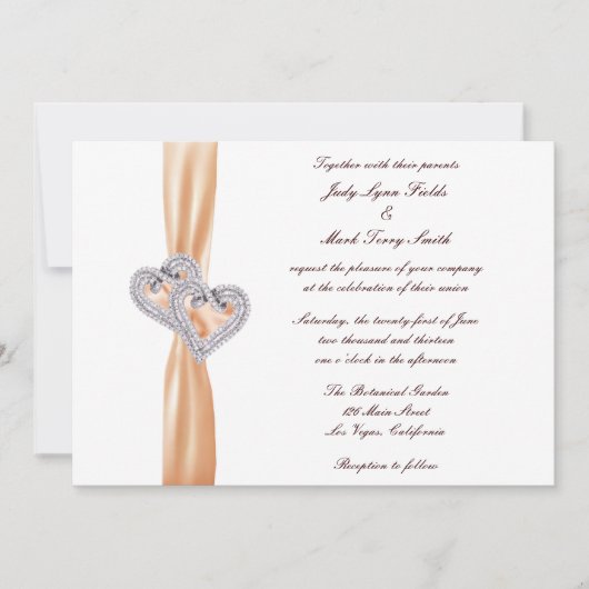 カスタムタンゲリンハート結婚式招待状 招待状 (正面)