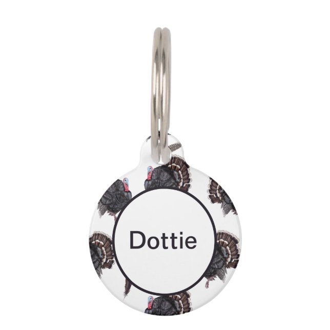 カスタムターキーズ – ホワイトペット用名札 ペット　ネームタグ (正面)