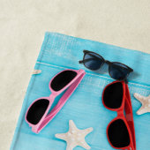 カスタムターコイズウッドウィズウィズサングラスサマー ビーチタオル (インサイチュ)