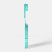 カスタムターコイズシルバーグリッターパタガーリーーン iPhoneケース (左側面)