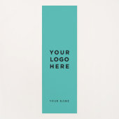 カスタムターコイズロゴ名Instagram ヨガマット (正面)