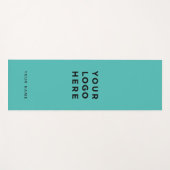 カスタムターコイズロゴ名Instagram ヨガマット (正面(横))