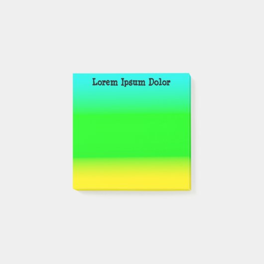 カスタムターコイズ、緑、黄 ポストイット (正面)