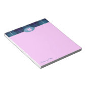 カスタムタータンチェックジーンズモノグラムピンク ノートパッド (アングル)