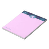 カスタムタータンチェックジーンズモノグラムピンク ノートパッド (回転)