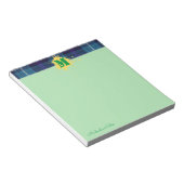 カスタムタータンチェックスプラッシュモノグラムグリーン ノートパッド (アングル)