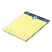 カスタムタータンチェックプレドレザーモノグラムイエロー ノートパッド (回転)