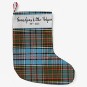 カスタムタータンチェック名 スモールクリスマスストッキング (正面)