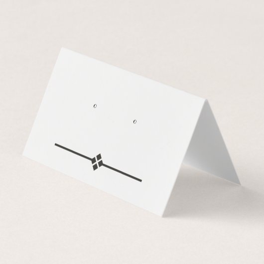 カスタムダイヤモンドテントフォールドのスタッドイヤリングディスプレイカード 名刺 (正面)