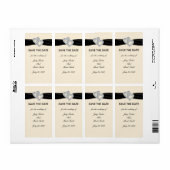 カスタムダイヤモンドブラックリボン日付ステッカーを保存 ラベル (フルシート)