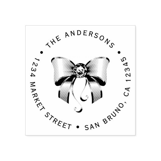 カスタムダイヤモンドボウ差出人住所 ラバースタンプ (インプリント)