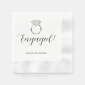 カスタムダイヤモンドリングや輪婚約パーティ 縁ありカクテルナプキン (正面)