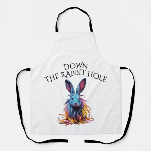 カスタムダウンザラビットホールブルーバニー エプロン (正面)