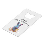 カスタムダウンザラビットホールブルーバニー クレジットカード栓抜き (正面アングル)