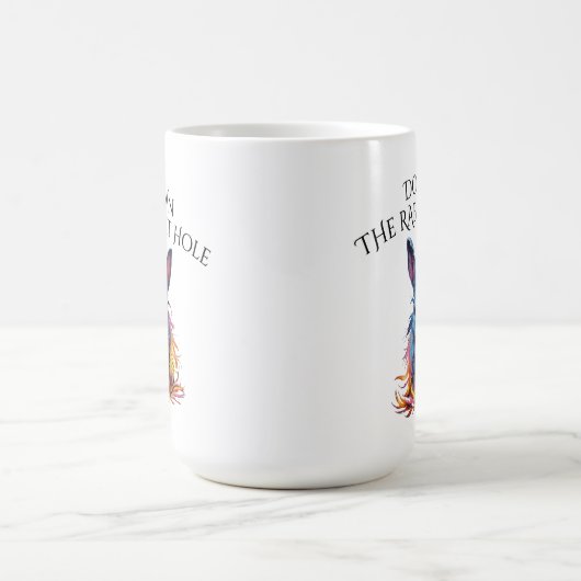 カスタムダウンザラビットホールブルーバニー コーヒーマグカップ (中央)