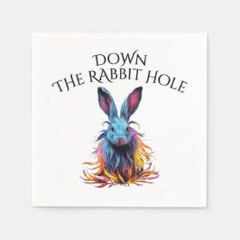 カスタムダウンザラビットホールブルーバニー スタンダードカクテルナプキン