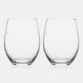 カスタムダウンザラビットホールブルーバニー ステムなしワイングラス (左)