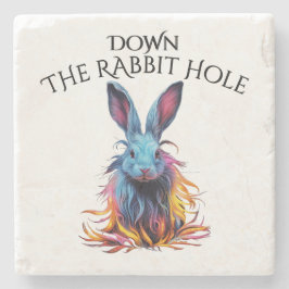 カスタムダウンザラビットホールブルーバニー ストーンコースター