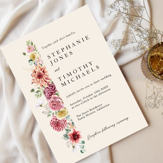 カスタムダスティバラマウヴ結婚式招待状 招待状