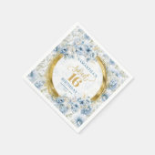 カスタムダスティブルースウィート16金ゴールドグリッター誕生日 スタンダードカクテルナプキン (角)