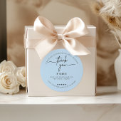 カスタムダスティブルーステッカーありがとうラベル ラウンドシール