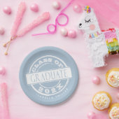 カスタムダスティブルー卒業会卒業生 ペーパープレート (パーティー)