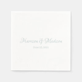 カスタムダスティ青スクリプトカップル名結婚日 スタンダードカクテルナプキン