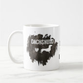 カスタムダックスシュントパパ父の日犬の恋人 コーヒーマグカップ (左)