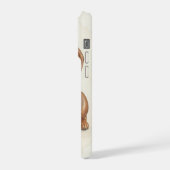 カスタムダックスフント水彩肖像画 iPhoneケース (左側面)