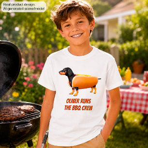 カスタムダックスフンドBBQクルー 楽しいウィナードッグ Tシャツ