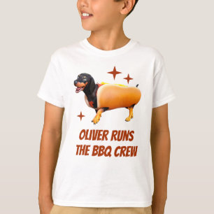 カスタムダックスフンドBBQクルー 楽しいウィナードッグ Tシャツ