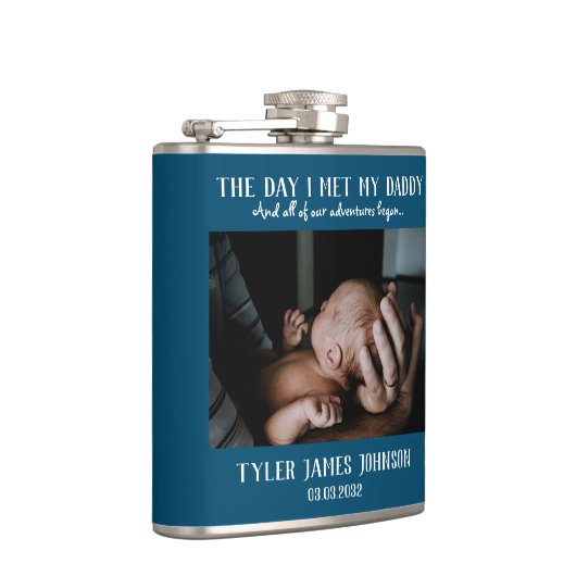 カスタムダディ写真ファースト・ファースト・父親の日フラスコ フラスク (右)