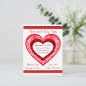 カスタムダマスクハートバレンタイン招待状 招待状 (スタンド正面)