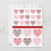 カスタムダマスクハートバレンタイン招待状 招待状 (裏面)