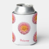 カスタムダリアと露の滴 缶クーラー (缶正面)