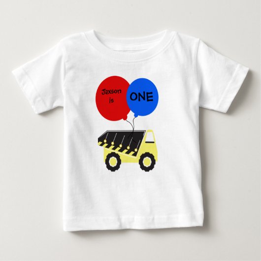 カスタムダンプトラック誕生日Tシャツ ベビーTシャツ (正面)